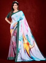 Crape Multi Colour Party Wear Digital Abstract Printed Saree